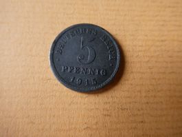 Dt. Reich 1915 J,  5 Pfennig