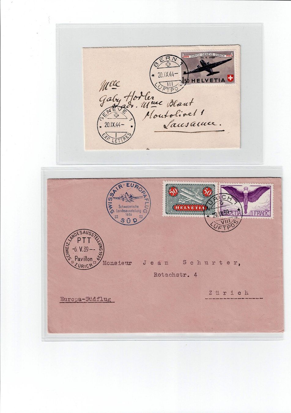 Tous les timbres: Schweiz, 9 Flugpostbriefe 1 – D'occasion à Hinteregg par McCharly01 3