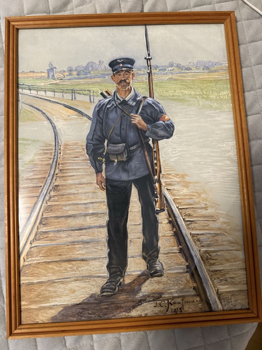 Dipinti: Tableau soldat chemin de fer J.C. Kaufmann 1915  – Usato da Tolochenaz venduto da adr_dj58 1