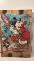 Wandbild - Dagobert duck mit Chanel & Louis Vuitton. UNIKAT