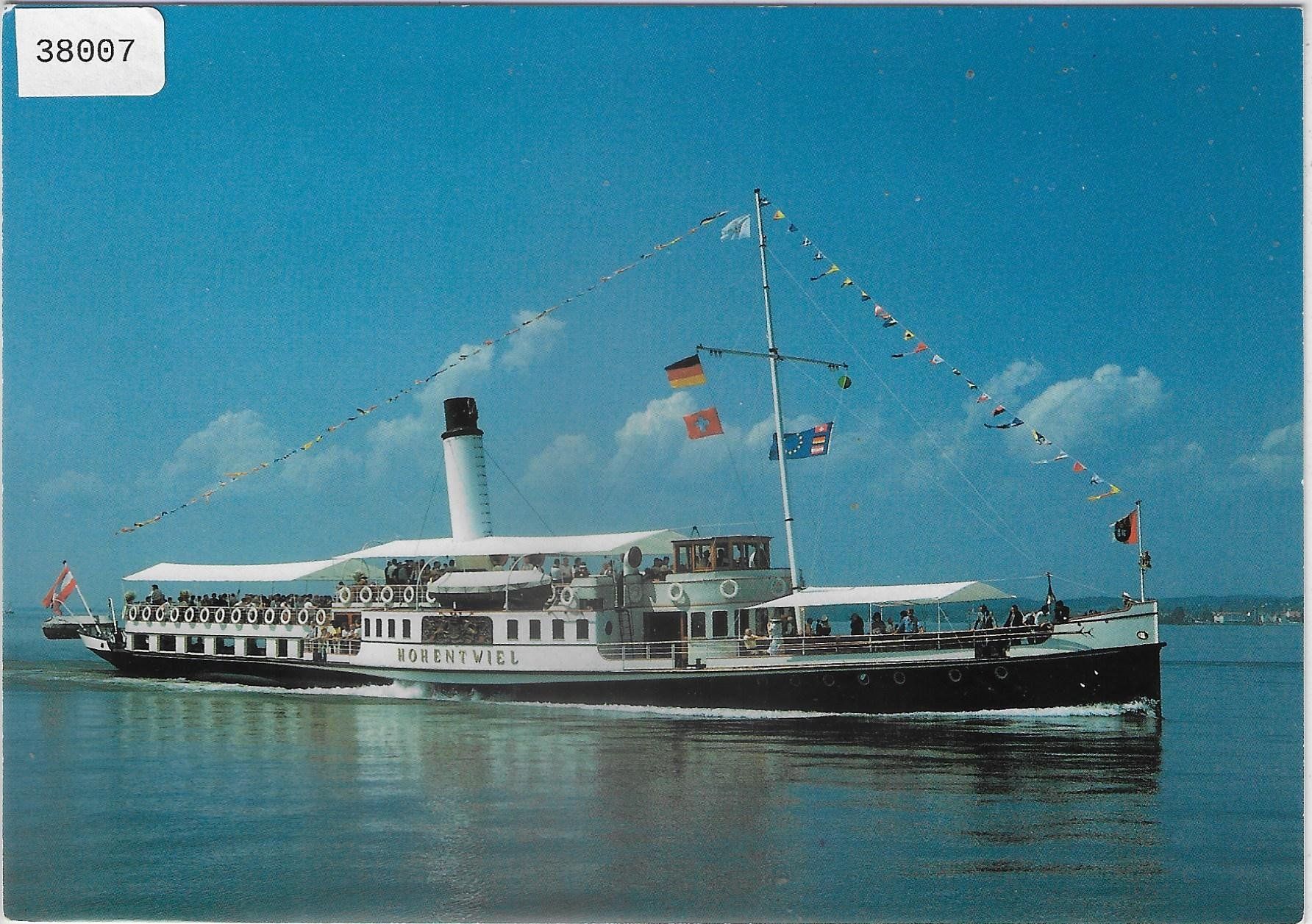 Cartoline postali: Raddampfer "Hohentwiel" Bodensee - Paddle Steamer – Usato da Ettingen venduto da Kartenplanet