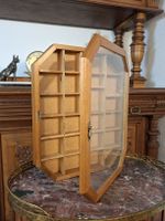 Achteckige Wandvitrine Setzkasten Holz Antike 
