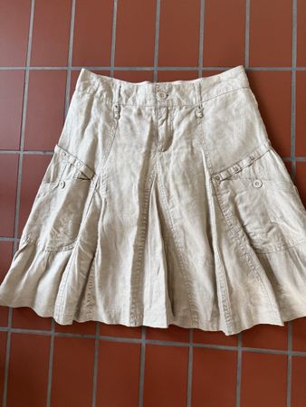 Leinenrock Patrice Breal Sommer Gr. 38 Beige - Leichter Rock