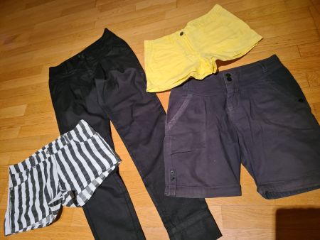 Schwarze lange Hose und 3 coole Shorts gr.34/s
