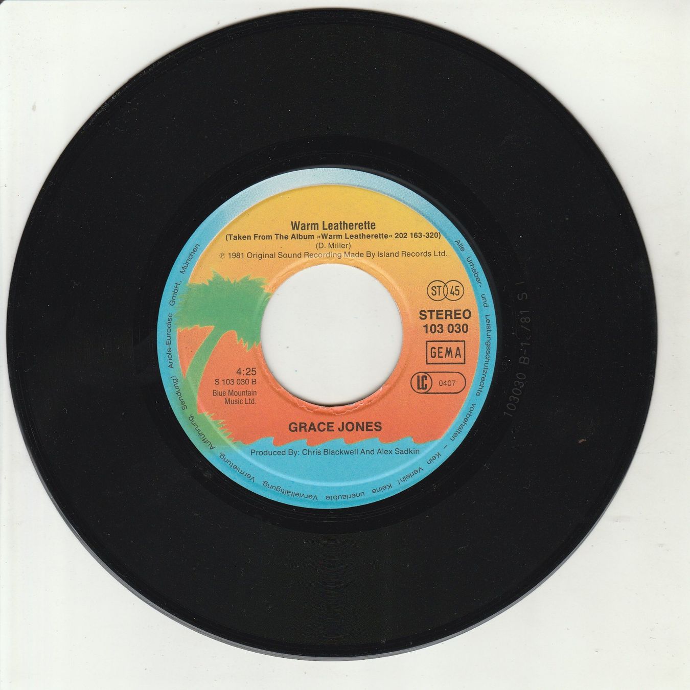 Schallplatten: Grace Jones - I've seen that Face before 7" Vinyl 1981 – Gebraucht aus Tübach von JamesStone 3
