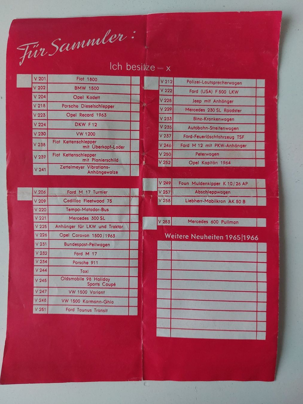 Siku Modellini d'auto: Siku Auto Katalog Prospekt 1965 – Usato da Schenkon venduto da TG10 2