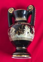 Antike griechische Amphore, handgemacht, schwarz-gold, Deko