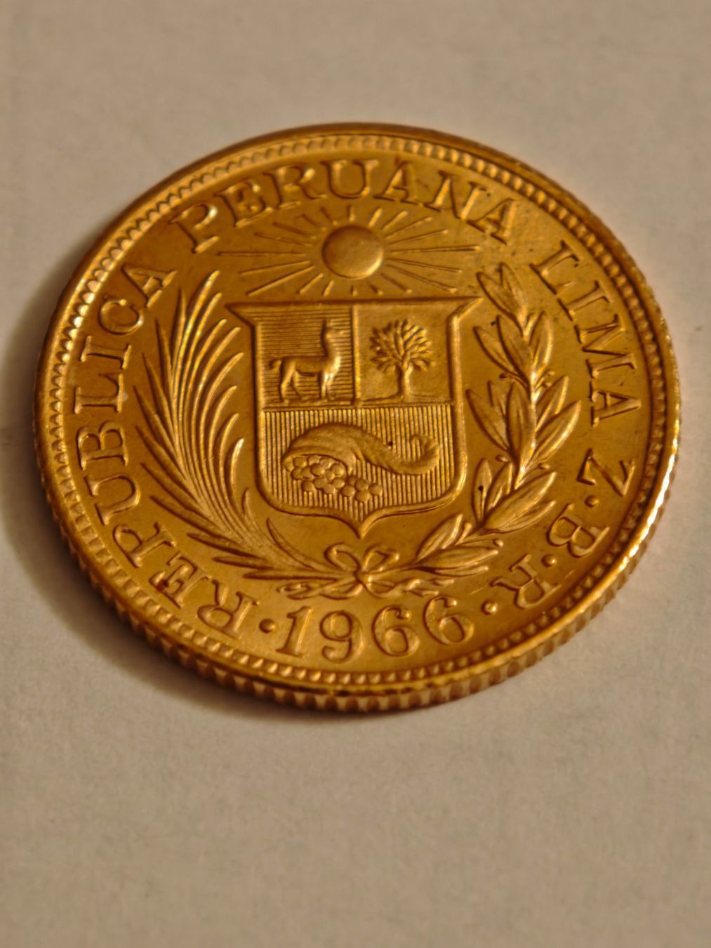 Alle Münzen: Goldmünze 1 Libra 1966 Peru – Gebraucht aus Muttenz von Andyfrombasel 1