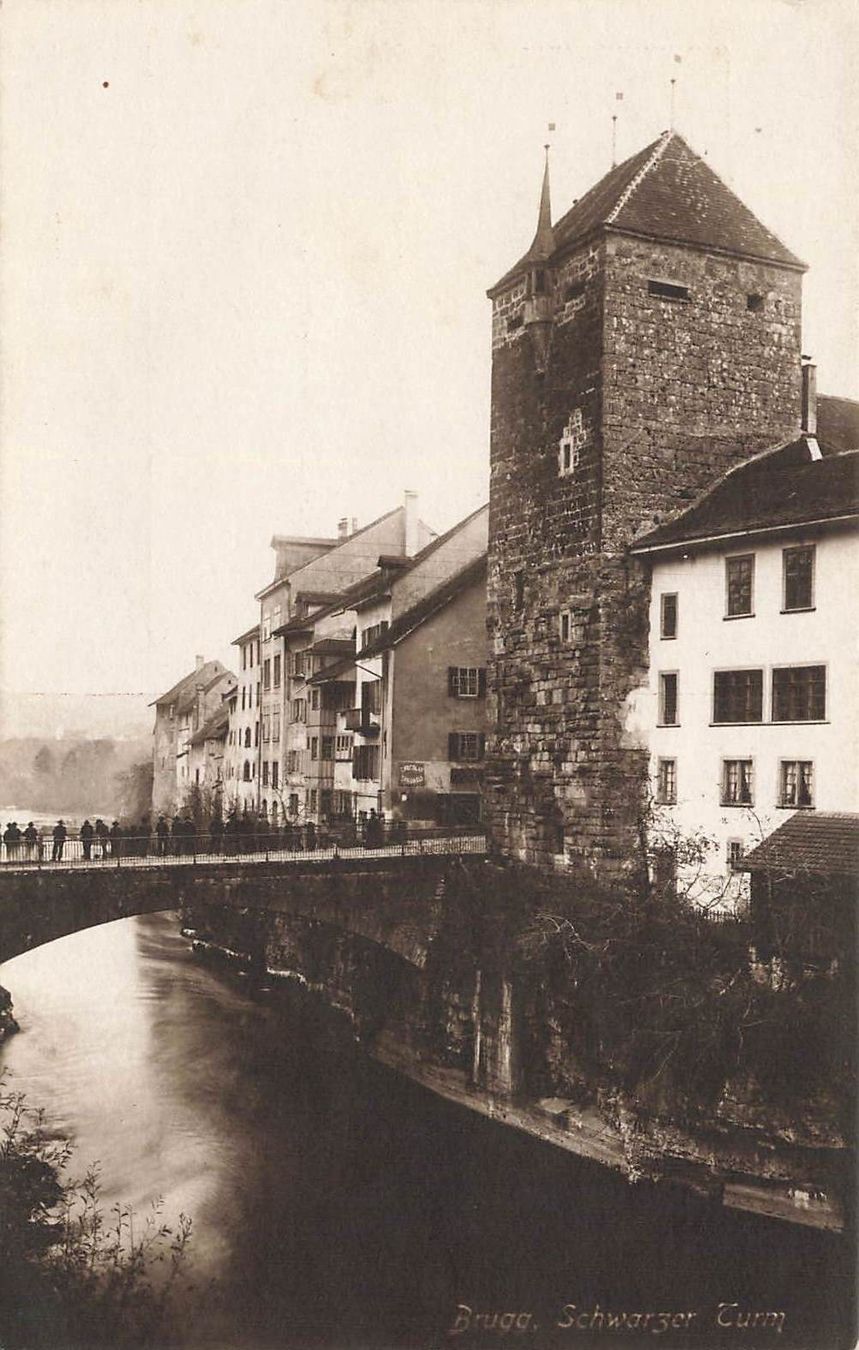 Cartoline postali: Brugg schwarzer türm – Usato da Biasca venduto da Blenio71