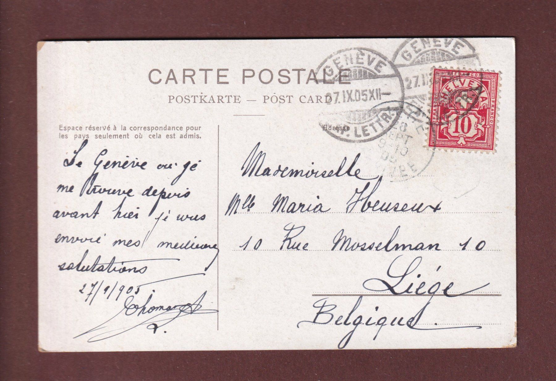 Cartes postales: GENEVE - Barques du Léman - Clair de laune - 1905 – D'occasion à Pully par nicecards 1