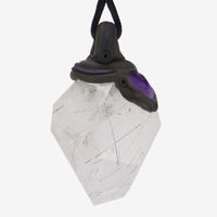 Rutilquarz Anhänger mit zusätzlich eingefasstem Amethyst