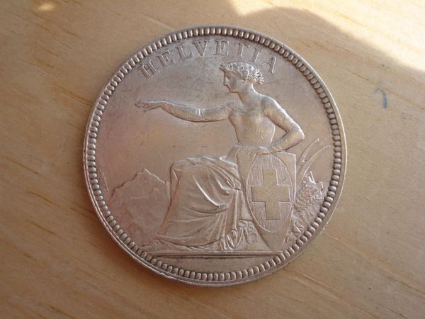 Alle Münzen: (A7) 5 Franken 1874 B.  UNZ- – Gebraucht aus Erlach von Net-Coins 2