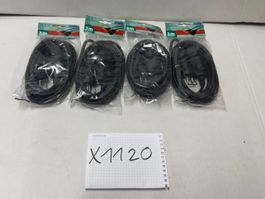 4x Steffen  3m Verlängerungskabel, schwarz (X1120)