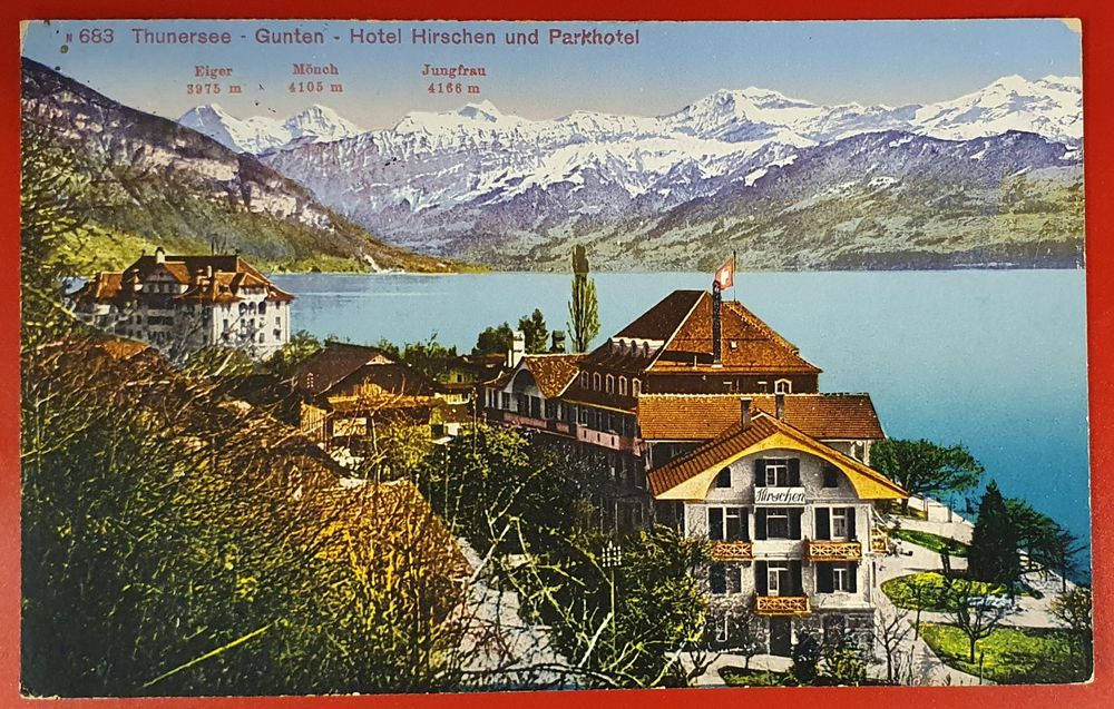 Gunten 1918 - Hotel Hirschen und Parkhotel | Kaufen auf Ricardo