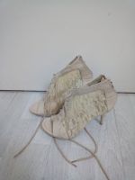 Sandaletten mit Spitze, Beige, Grösse 37