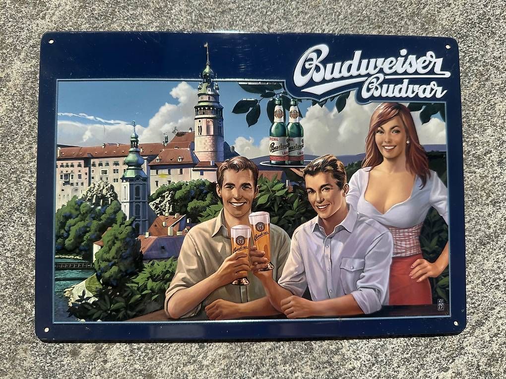 Budweiser Insegne: Budweiser Werbeschild Blech – Usato da Zürich venduto da adr_n2f6