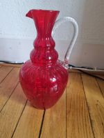 Rote Vintage Glaskaraffe, Krug  Top Zustand!