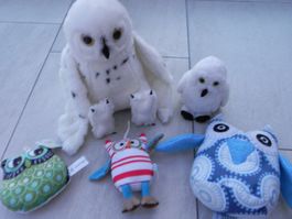 Eulen Set Stofftiere Kuscheltiere 5 Stk