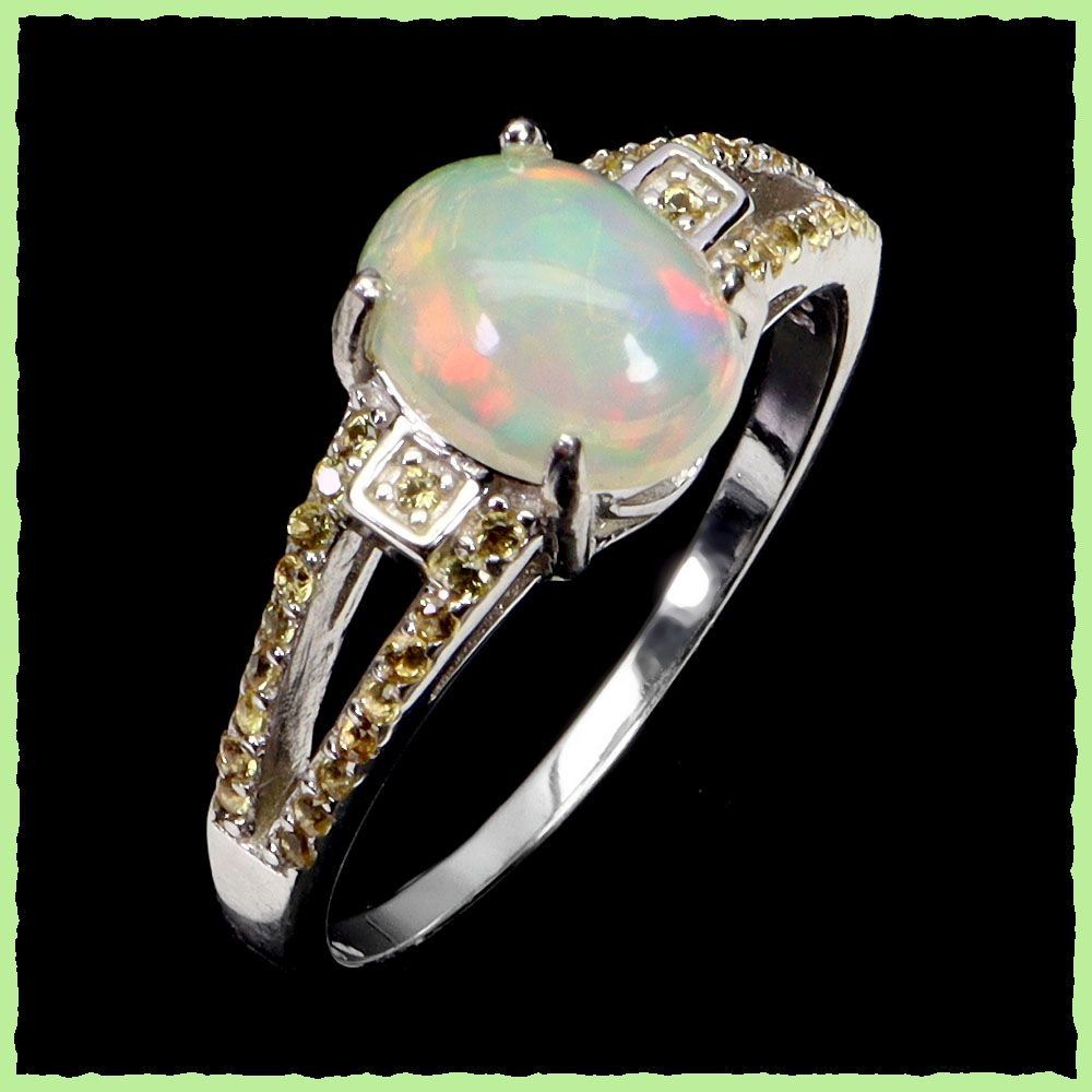 Anelli: ♛ Opal / gelbe Saphire 925 Silberring – Nuovo e nell'imballaggio originale da Oberglatt ZH venduto da Hot-Spot 1