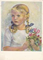 Pro Infirmis Karte mit Flaggenstempel Mustermesse Basel 1953