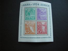 1934 NABA BLOCK, POSTFRISCH/* mit Flecken, siehe Scan