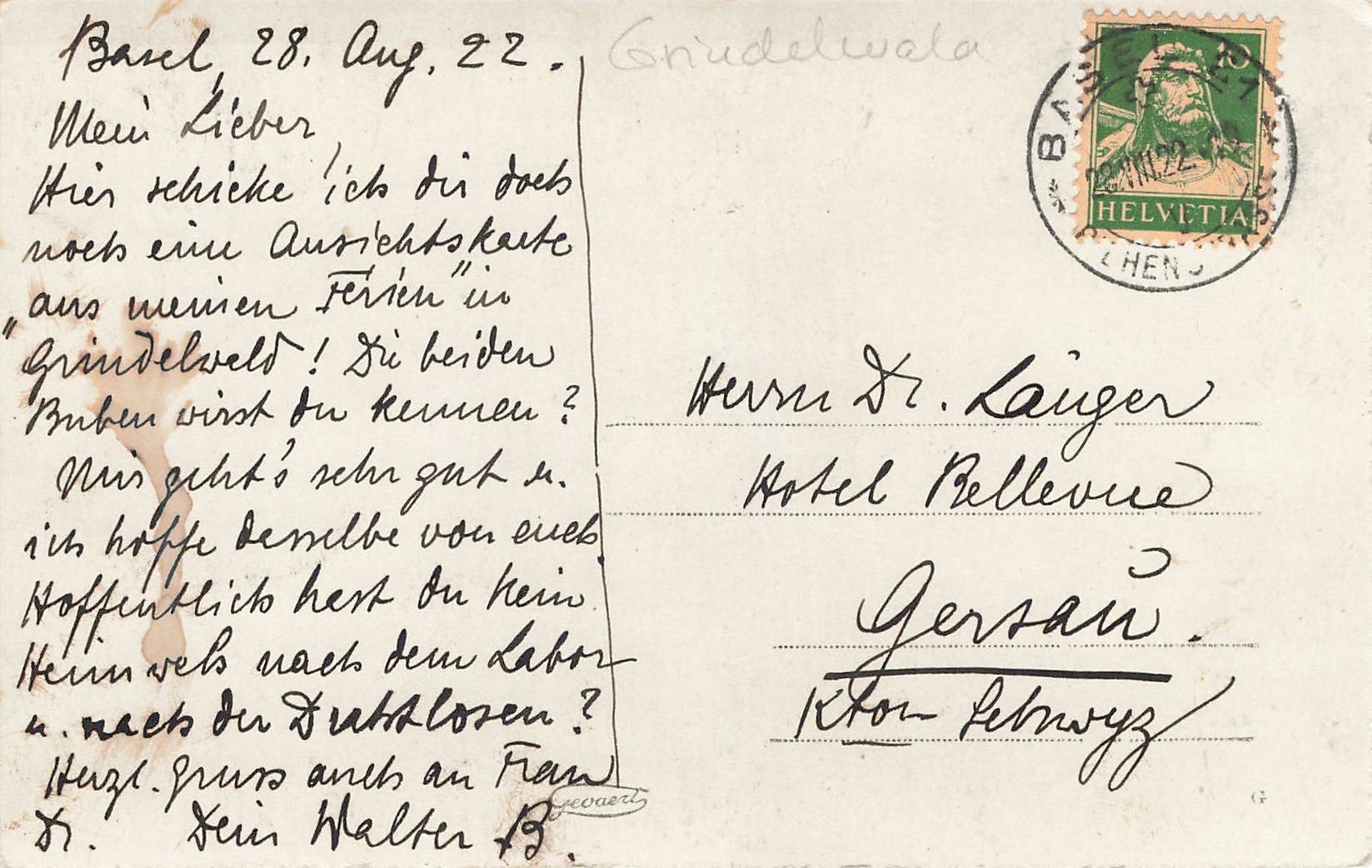 Cartoline postali: Grindelwald BE Vue montagnes – Usato da Biasca venduto da Blenio71 1