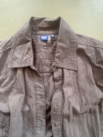 exclusive Damenbluse grau/anthrazit Grösse M, langarm