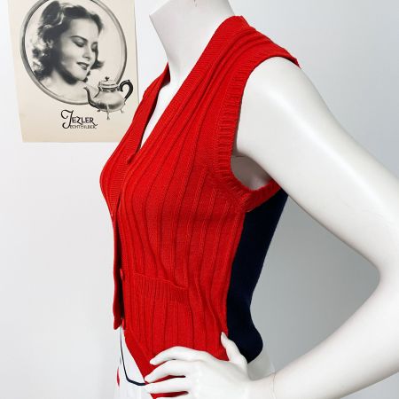 Weste Strickweste Gilet XS/S LANVIN Designer France 1970s