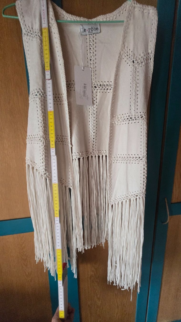 Gilet & Giacche: Boho Weste weiss Hippie – Nuovo e nell'imballaggio originale da Scharnachtal venduto da Aber.abe 1