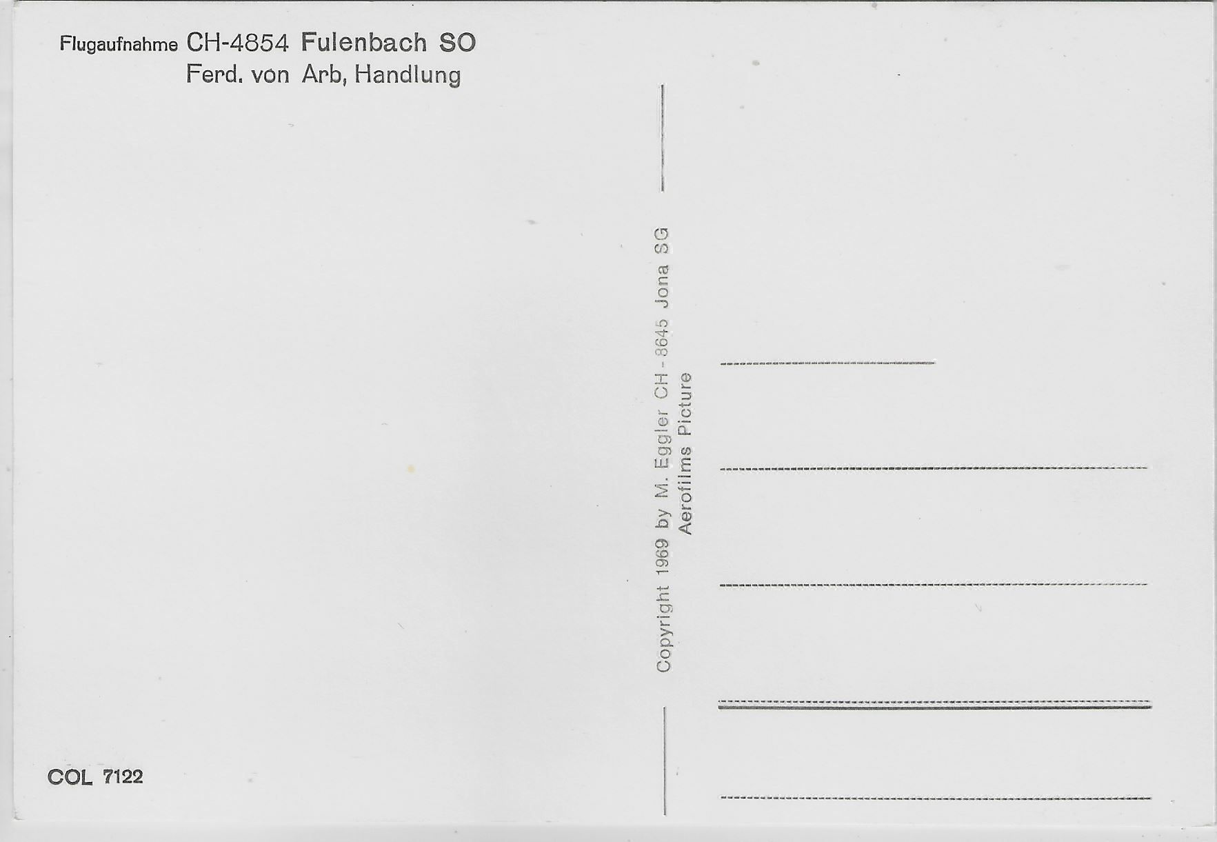 Cartoline postali: Flugaufnahme Fulenbach SO – Antico da Ettingen venduto da Kartenplanet 1