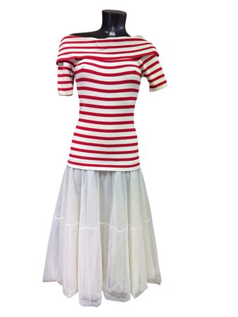 P.A.R.O.S.H. Kleid, rot-weiss gestreift Gr. S
