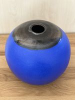 Studio Keramik Vase Kugelvase Blau Schwarz Design Pottery