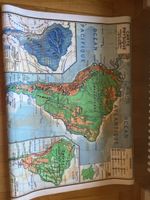 Carte géographique Amérique du Sud Jean Brunhes map 87cm/118