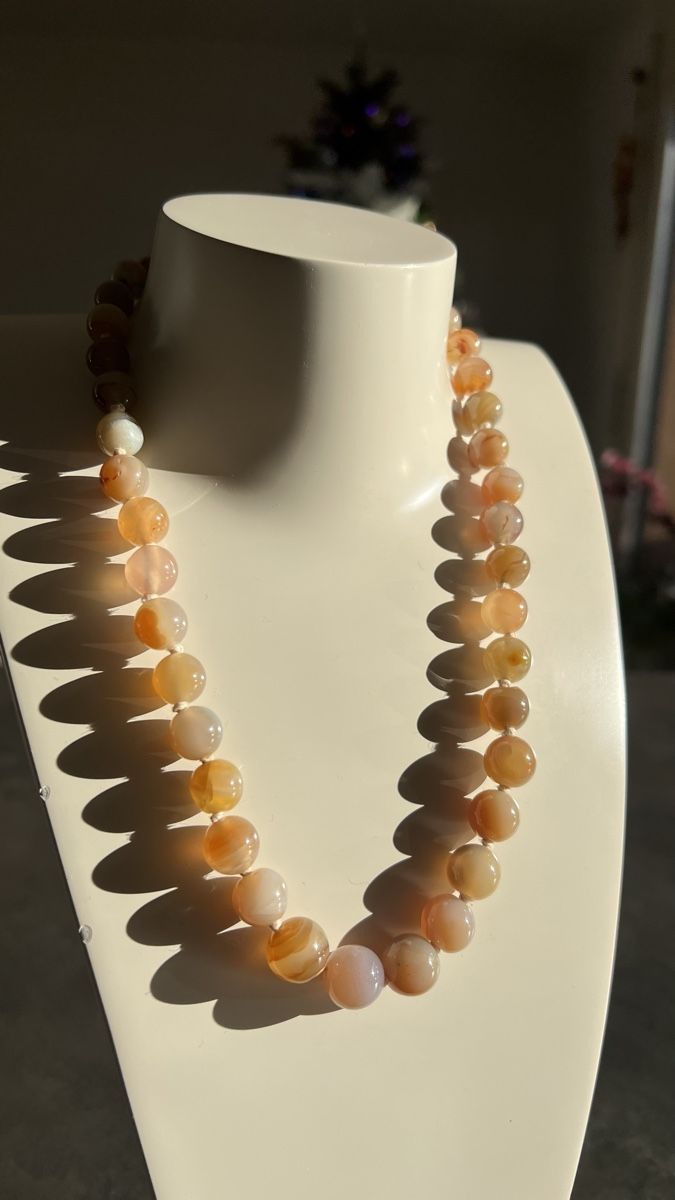 Catenine: Collier élégant perles agate naturelles – Nuovo (secondo la descrizione) da Nyon venduto da stylevintage79 1