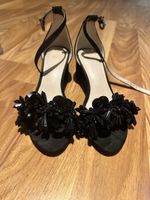 Damenschuhe Sandalen schwarz Keilabsatz Gr 36