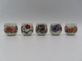 5x Japan Sake-Becher Porzellan Set Vintage in OVP