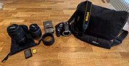 Nikon D5100 Set: 18-55mm VR + 55-300mm VR +Tasche+Zubehöre