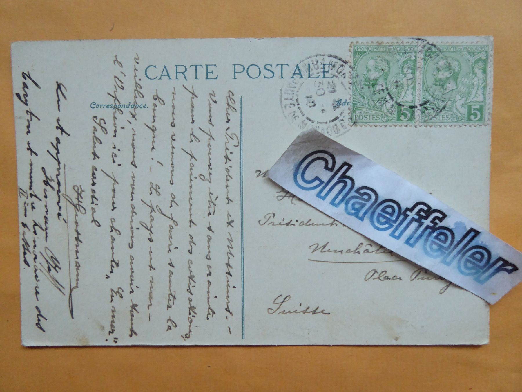 Cartoline postali: 45 Monte Carlo. – Usato da Zürich venduto da Chaeffeler 1