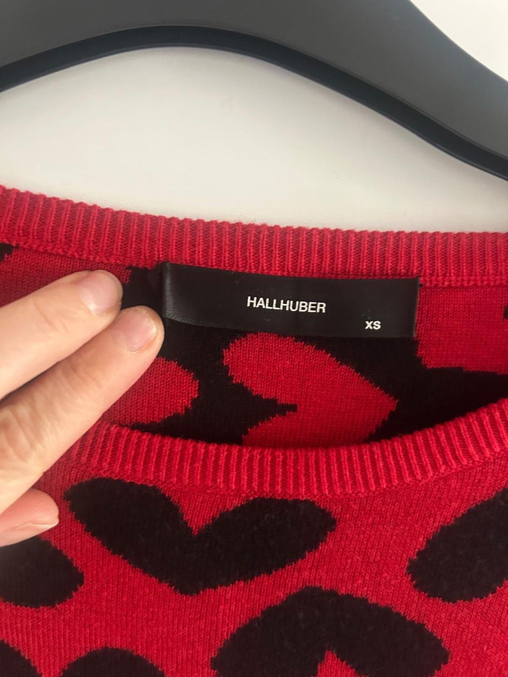 Hallhuber Maglioni & Felpe: Hallhuber Pullover XS, rot mit Herzen - Must-have! – Usato da Basel venduto da Friend68 1