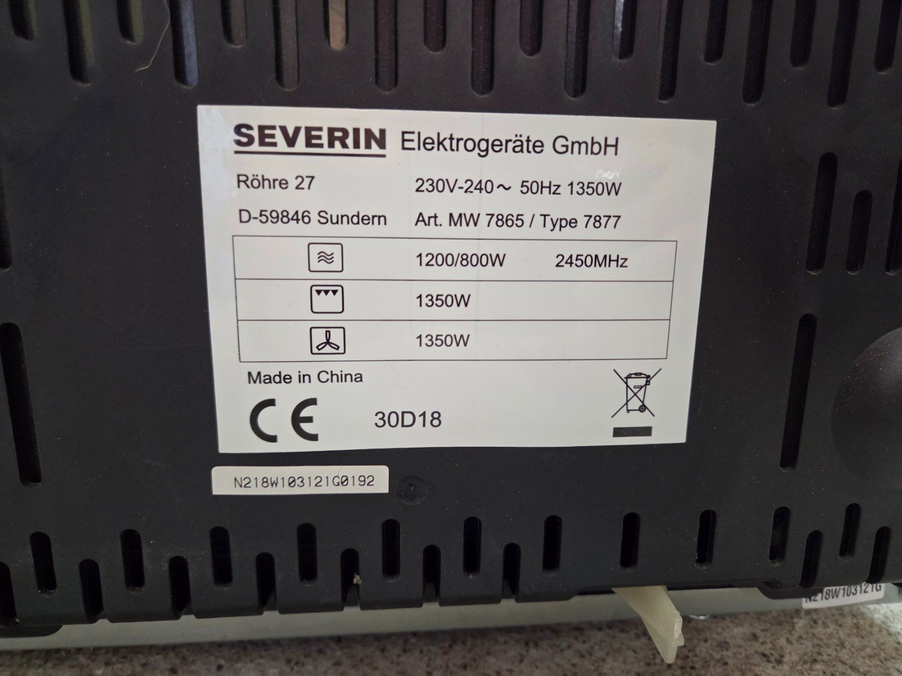 Elettrodomestici da cucina: Microwelle Severin – Usato da Hittnau venduto da Sika86 6