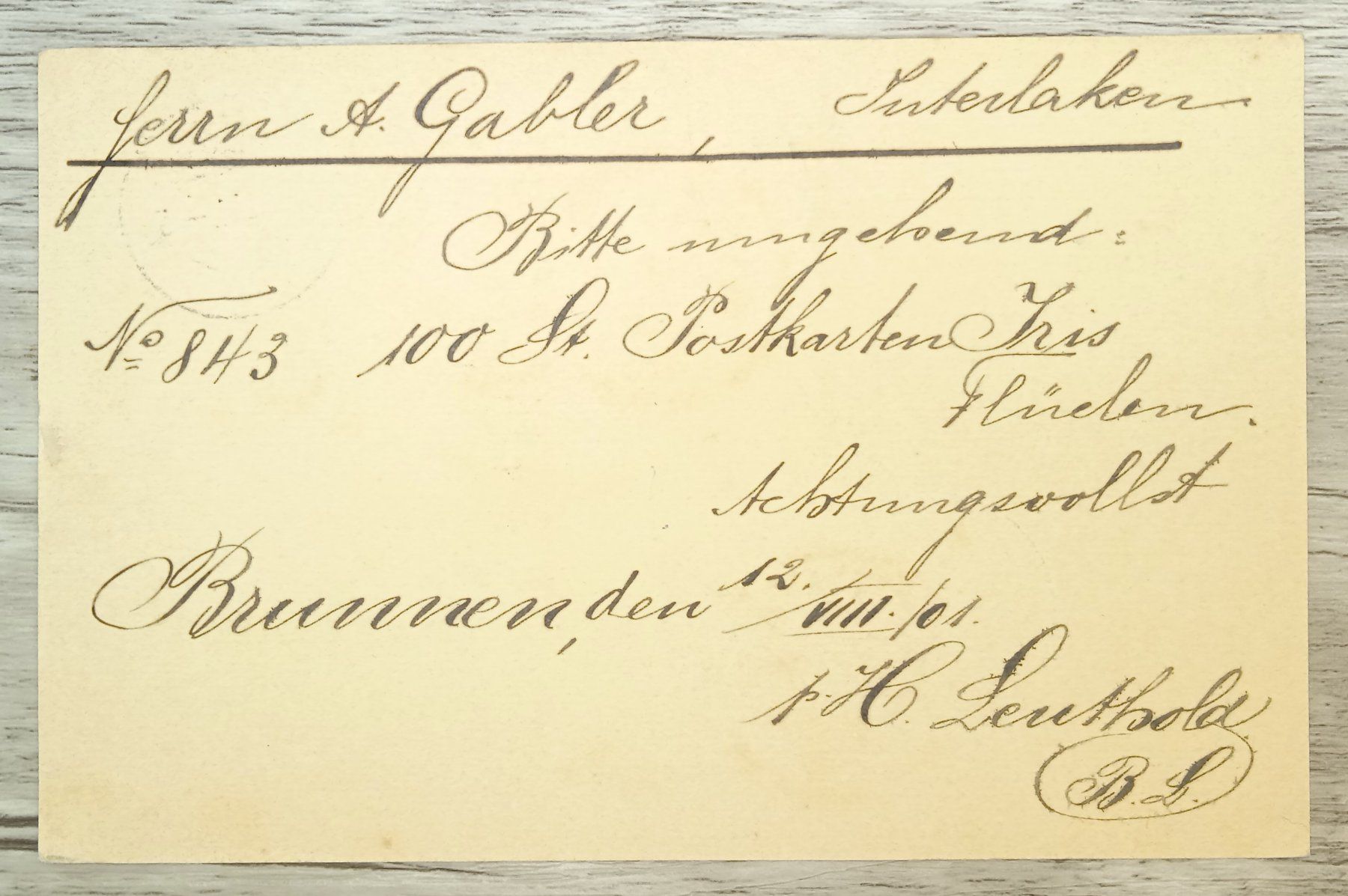 Tutti i francobolli: TR69 Carte Postale + Timbre Suisse 1901 – Usato da Cousset venduto da Patrick_Collections 1