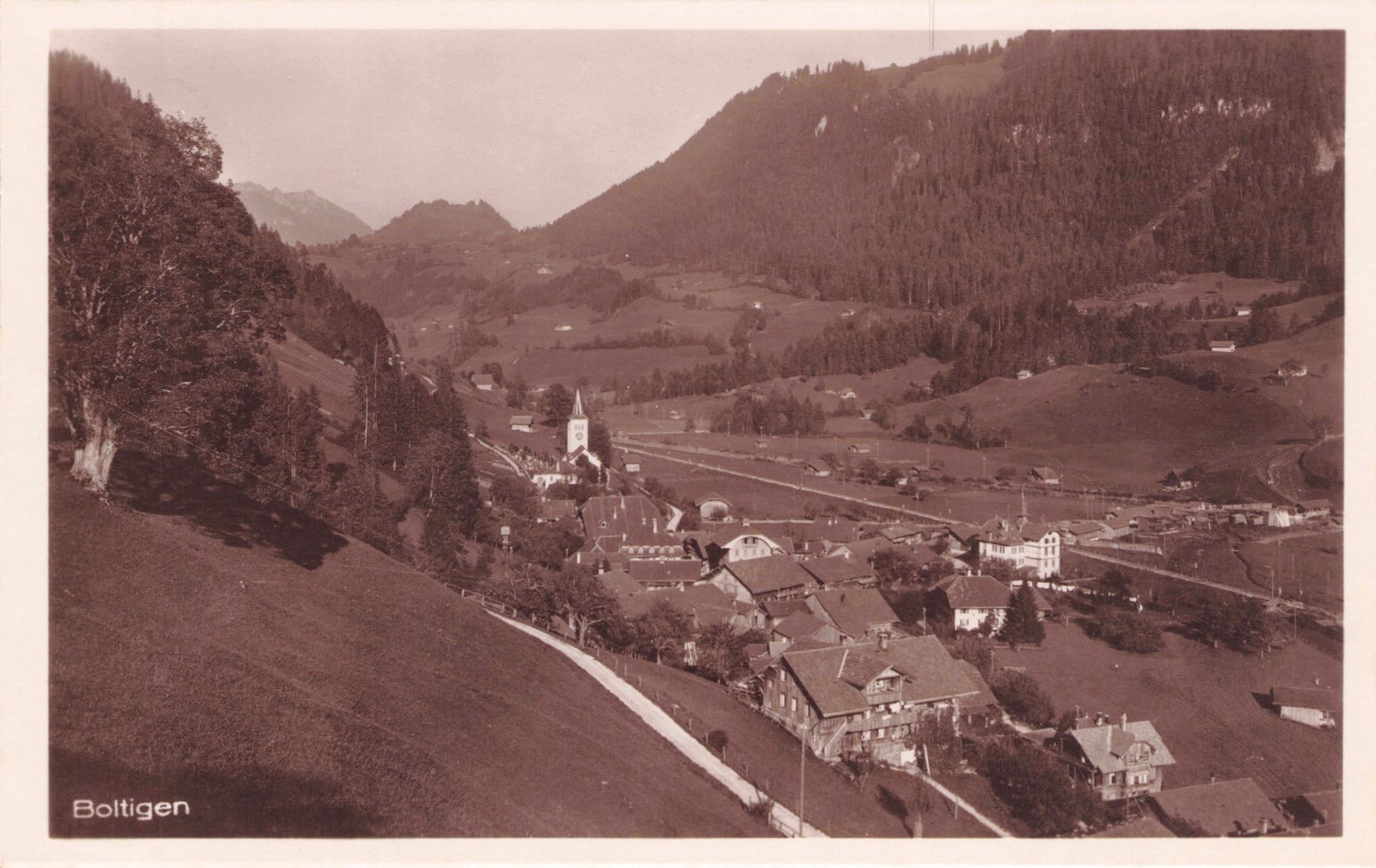 Cartoline postali: Boltigen BE // ca. 1920 Dorf Jaun Simmental – Usato da Basel venduto da intermezzo12