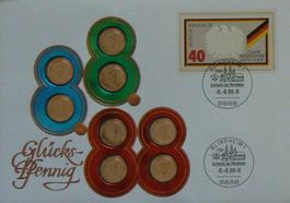 Numisbrief Glückspfennig 08.08.1988 Münzen
