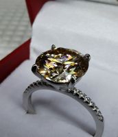 Bague argent avec diamant de moissanite de 5 ct certifié GRA