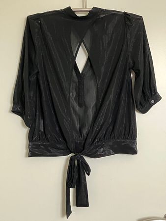 Chemisier noir Yessica avec nœud taille S
