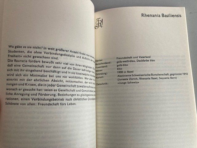 Bücher: Buch: Farbenstudentenverbindungen Uni Basel, 1959 – Gebraucht aus Luzern von Kartenansicht 5