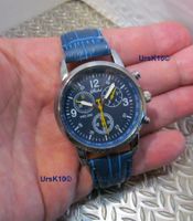 Herren Armbanduhr Silberfarbig mit blauem Zifferblatt