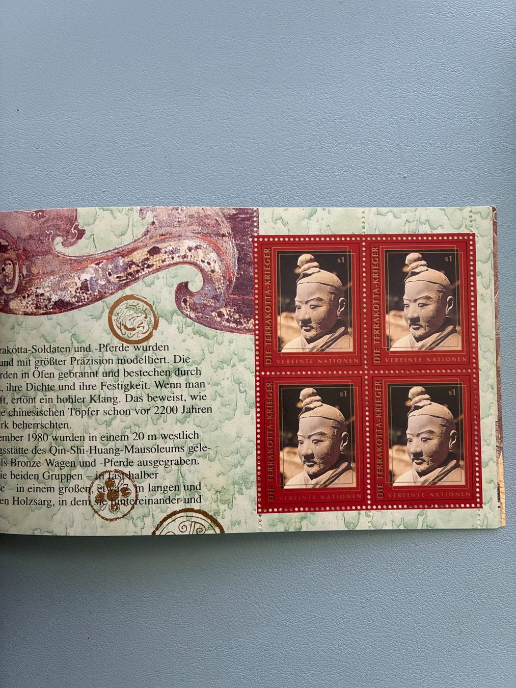 Tous les timbres: 1997 UNO Markenheftchen Terrakotta-Krieger postfrisch – D'occasion à Eggersriet par stamp303 6