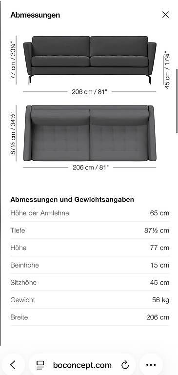 Divani: BoConcept Osaka Sofa beige, 2.5 Sitzer – Usato da Staufen venduto da SB16 2