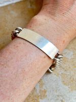 Vintage Armband aus Silber mit Gravurplatte (20 cm)